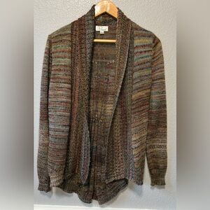 Ponsesa multi colored open front boho cardigan Large